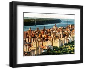 George Washington Bridge at Sunset from Central Park and Hudson River, Manhattan, New York-Philippe Hugonnard-Framed Photographic Print