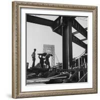 George Washington Bridge Being Constructed-Andreas Feininger-Framed Photographic Print