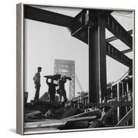 George Washington Bridge Being Constructed-Andreas Feininger-Framed Photographic Print