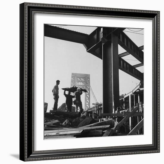 George Washington Bridge Being Constructed-Andreas Feininger-Framed Photographic Print