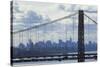 George Washington Bridge Framing Manhattan-null-Stretched Canvas