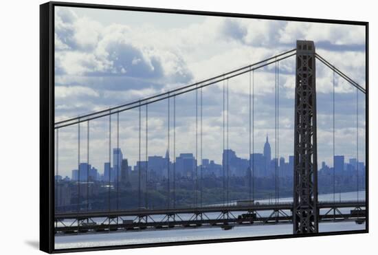 George Washington Bridge Framing Manhattan-null-Framed Stretched Canvas