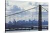 George Washington Bridge Framing Manhattan-null-Stretched Canvas