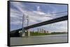 George Washington Bridge, Hudson River, New York, New York, USA-Cindy Miller Hopkins-Framed Stretched Canvas