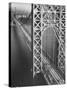 George Washington Bridge with Manhattan in Background-Margaret Bourke-White-Stretched Canvas