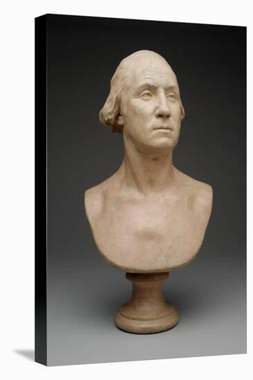 George Washington, C.1786 (Painted Plaster)-Jean-Antoine Houdon-Stretched Canvas