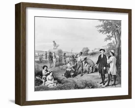 George Washington Conversing with Workers-null-Framed Giclee Print