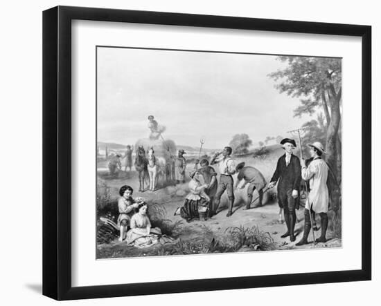 George Washington Conversing with Workers-null-Framed Giclee Print