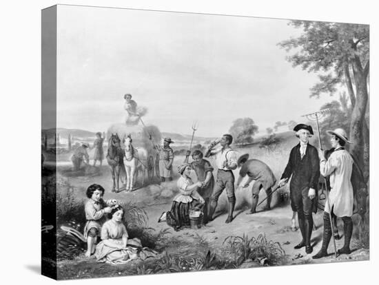 George Washington Conversing with Workers-null-Stretched Canvas