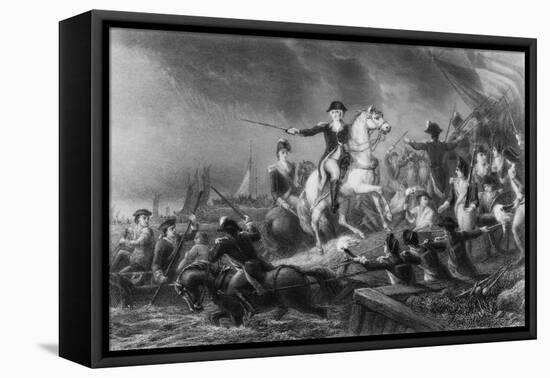 George Washington Directing Troops-null-Framed Stretched Canvas