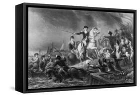 George Washington Directing Troops-null-Framed Stretched Canvas