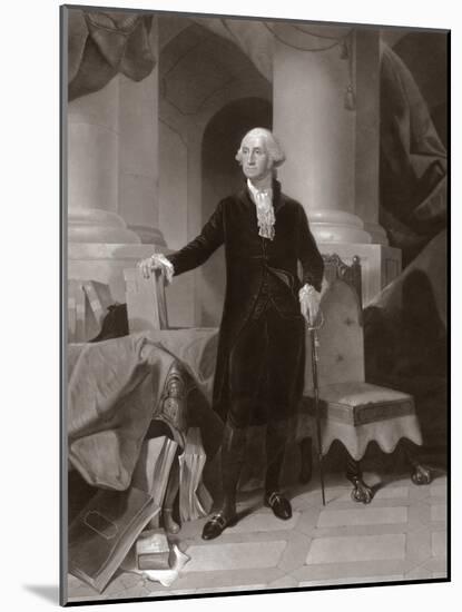 George Washington (Engraving)-Peter Frederick Rothermel-Mounted Giclee Print