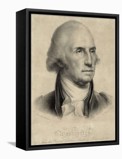 George Washington, First US President-Library of Congress-Framed Stretched Canvas