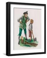 George Washington, Having Cut Down the Cherry Tree, with His Father-Peter Jackson-Framed Giclee Print