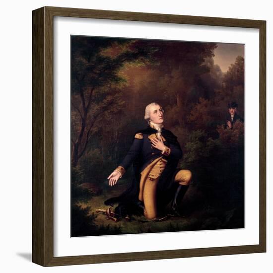 George Washington in Prayer at Valley Forge-Paul Weber-Framed Giclee Print