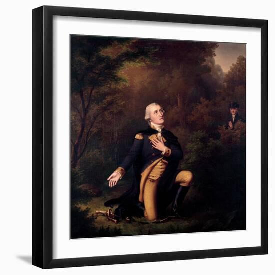 George Washington in Prayer at Valley Forge-Paul Weber-Framed Premium Giclee Print