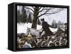 George Washington Marching the Continental Army to Valley Forge Winter Camp-null-Framed Stretched Canvas