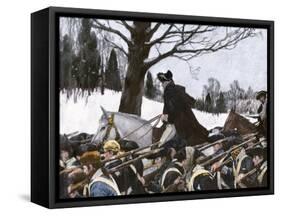 George Washington Marching the Continental Army to Valley Forge Winter Camp-null-Framed Stretched Canvas