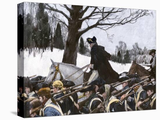 George Washington Marching the Continental Army to Valley Forge Winter Camp-null-Stretched Canvas