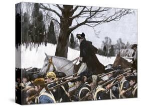 George Washington Marching the Continental Army to Valley Forge Winter Camp-null-Stretched Canvas