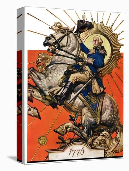 "George Washington on Horseback,"July 2, 1927-Joseph Christian Leyendecker-Stretched Canvas