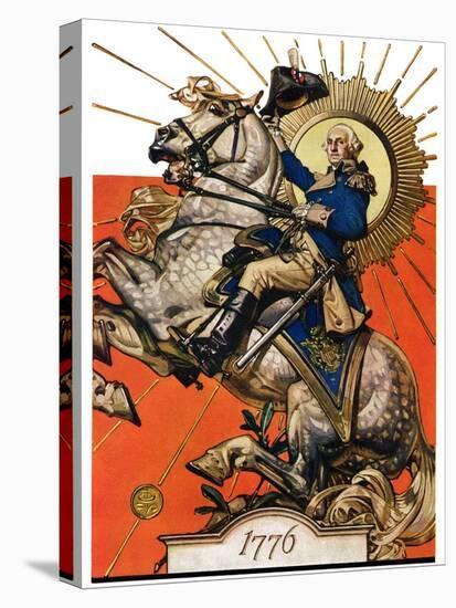 "George Washington on Horseback,"July 2, 1927-Joseph Christian Leyendecker-Stretched Canvas