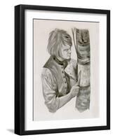 George Washington Peeling Bark from a Tree to Write On-Peter Jackson-Framed Giclee Print