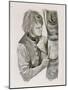 George Washington Peeling Bark from a Tree to Write On-Peter Jackson-Mounted Giclee Print