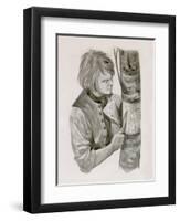 George Washington Peeling Bark from a Tree to Write On-Peter Jackson-Framed Premium Giclee Print