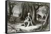 George Washington Prays at the American Revolutionary War Encampment of Valley Forge During the…-null-Framed Stretched Canvas