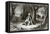 George Washington Prays at the American Revolutionary War Encampment of Valley Forge During the…-null-Framed Stretched Canvas
