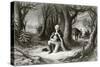 George Washington Prays at the American Revolutionary War Encampment of Valley Forge During the…-null-Stretched Canvas