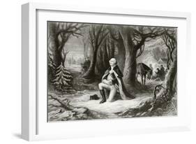 George Washington Prays at the American Revolutionary War Encampment of Valley Forge During the…-null-Framed Giclee Print