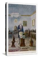 George Washington President of the USA Presides at the Altar of His Lodge-null-Stretched Canvas