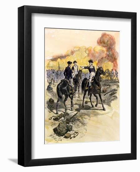 George Washington Reproving General Charles Lee for Retreating at the Battle of Monmouth, c.1778-null-Framed Giclee Print