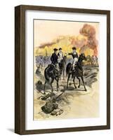 George Washington Reproving General Charles Lee for Retreating at the Battle of Monmouth, c.1778-null-Framed Giclee Print