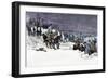 George Washington's Army Crossing the Icy Delaware River to Attack Trenton, December 1776-null-Framed Giclee Print