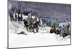 George Washington's Army Crossing the Icy Delaware River to Attack Trenton, December 1776-null-Mounted Giclee Print
