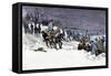 George Washington's Army Crossing the Icy Delaware River to Attack Trenton, December 1776-null-Framed Stretched Canvas