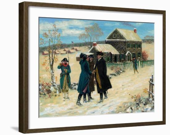 George Washington Shaking Hands-null-Framed Giclee Print