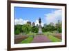 George Washington Statue as the Famous Landmark in Boston Common Park with City Skyline and Skyscra-Songquan Deng-Framed Photographic Print