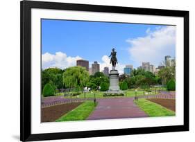 George Washington Statue as the Famous Landmark in Boston Common Park with City Skyline and Skyscra-Songquan Deng-Framed Photographic Print