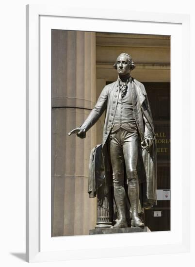 George Washington Statue Outside the Federal Hall National Memorial-null-Framed Premium Photographic Print