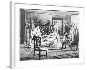 George Washington Viewing Flag-null-Framed Giclee Print