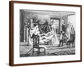 George Washington Viewing Flag-null-Framed Giclee Print