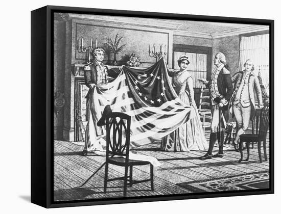 George Washington Viewing Flag-null-Framed Stretched Canvas