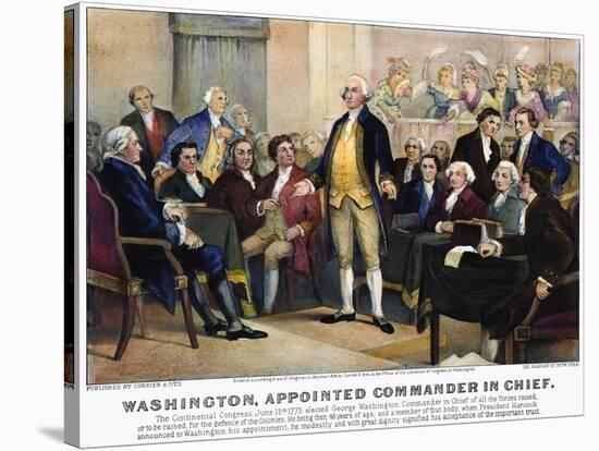 George Washington-Currier & Ives-Stretched Canvas