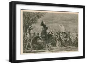 George Whitefield Preaching in Moorfields, Ad 1742 - in the Exhibition of the Royal Academy-Eyre Crowe-Framed Giclee Print