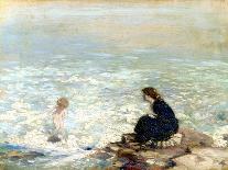 Mother and Child at the Water's Edge-George William Russell-Framed Stretched Canvas