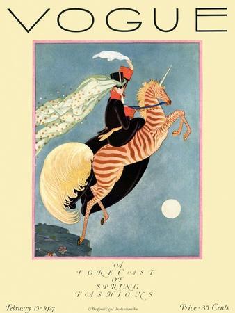 Vogue Cover - February 1927 - Flying Zebra